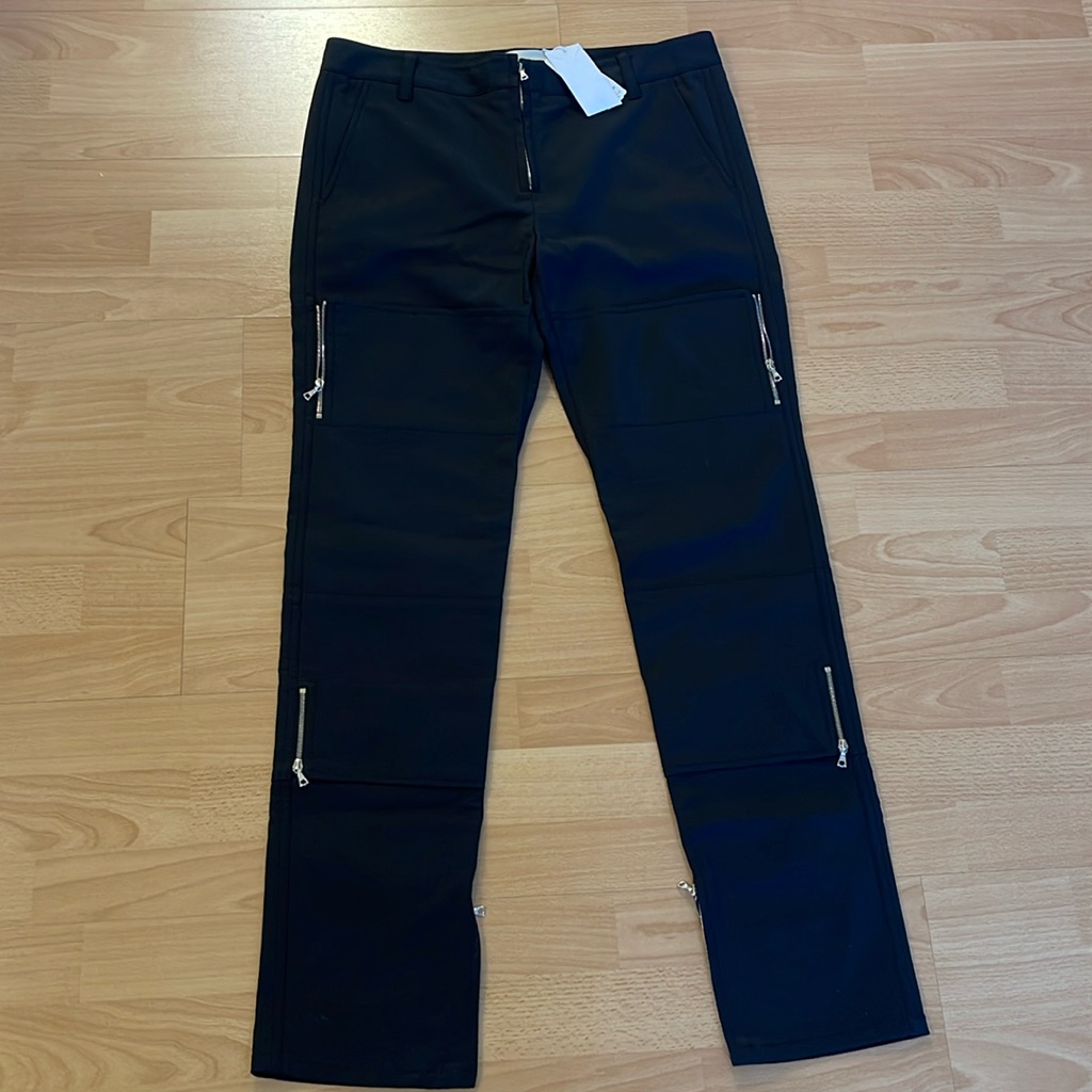 3.1 Phillip Lim Women’s Black Straight Leg Pants With Zipper Details Size 8 $525